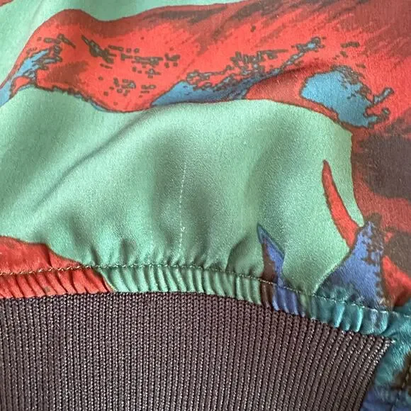 Urban Outfitters Windbreaker Jacket Womens SMALL Retro Cropped Full Zip Floral - Picture 13 of 13